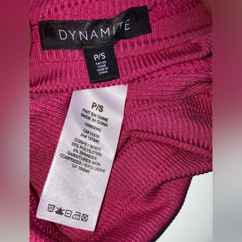Neon Pink Dynamite Turtle Neck Ribbed Top - Picture 4 of 5